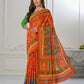 Premium Natural Silk High Definition Jacquard Zari Digital Printed Blouse With Saree - jivora
