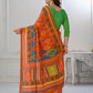 Premium Natural Silk High Definition Jacquard Zari Digital Printed Blouse With Saree - jivora