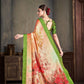 Premium Natural Silk High Definition Jacquard Zari Digital Printed Blouse With Saree - jivora