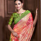 Premium Natural Silk High Definition Jacquard Zari Digital Printed Blouse With Saree - jivora