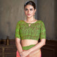 Premium Natural Silk High Definition Jacquard Zari Digital Printed Blouse With Saree - jivora