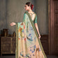 Premium Natural Silk High Definition Jacquard Zari Digital Printed Blouse With Saree - jivora
