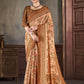 Premium Natural Silk High Definition Jacquard Zari Digital Printed Blouse With Saree - jivora