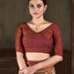 Premium Natural Silk High Definition Jacquard Zari Digital Printed Blouse With Saree - jivora