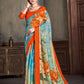 Premium Natural Silk High Definition Jacquard Zari Digital Printed Blouse With Saree - jivora