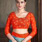 Premium Natural Silk High Definition Jacquard Zari Digital Printed Blouse With Saree - jivora