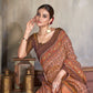 Premium Natural Silk High Definition Jacquard Zari Digital Printed Blouse With Saree - jivora