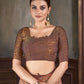 Premium Natural Silk High Definition Jacquard Zari Digital Printed Blouse With Saree - jivora