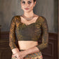 Premium Natural Silk High Definition Jacquard Zari Digital Printed Blouse With Saree - jivora