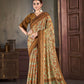 Premium Natural Silk High Definition Jacquard Zari Digital Printed Blouse With Saree - jivora