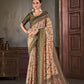 Premium Natural Silk High Definition Jacquard Zari Digital Printed Blouse With Saree - jivora