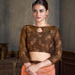 Premium Natural Silk High Definition Jacquard Zari Digital Printed Blouse With Saree - jivora
