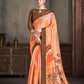 Premium Natural Silk High Definition Jacquard Zari Digital Printed Blouse With Saree - jivora