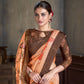 Premium Natural Silk High Definition Jacquard Zari Digital Printed Blouse With Saree - jivora