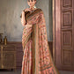 Premium Natural Silk High Definition Jacquard Zari Digital Printed Blouse With Saree - jivora
