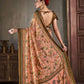 Premium Natural Silk High Definition Jacquard Zari Digital Printed Blouse With Saree - jivora