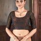 Premium Natural Silk High Definition Jacquard Zari Digital Printed Blouse With Saree - jivora