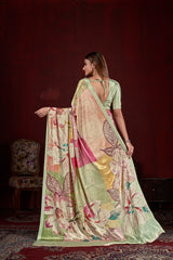 Premium Soft Silk Natural Crepe Digital Printed Sari