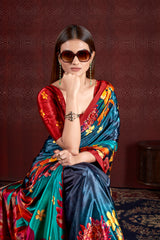 Premium Soft Silk Natural Crepe Digital Printed Sari