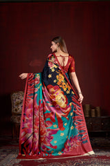 Premium Soft Silk Natural Crepe Digital Printed Sari