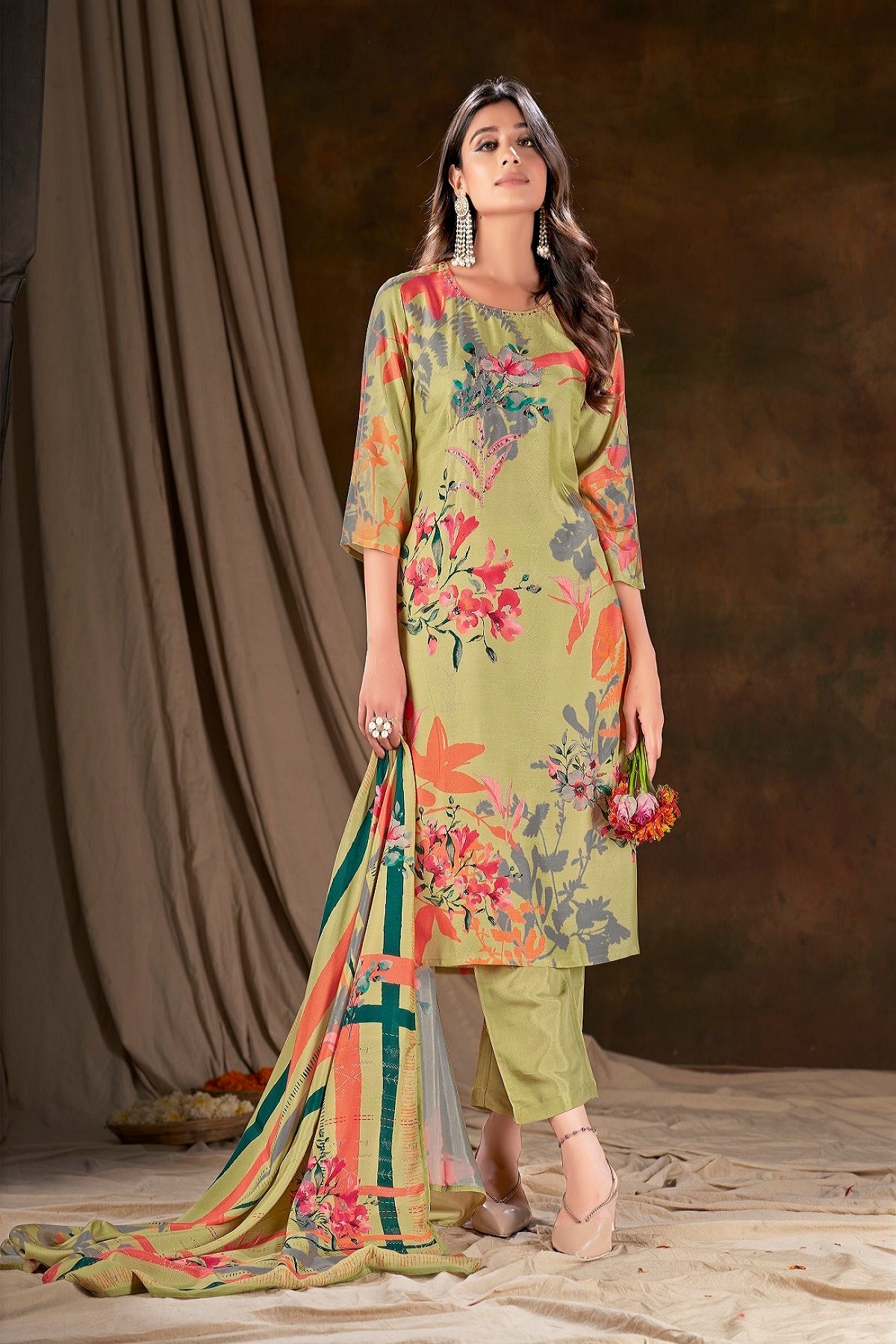 Women Muslin Digital Print Handwork Sequence Kurtis - jivora