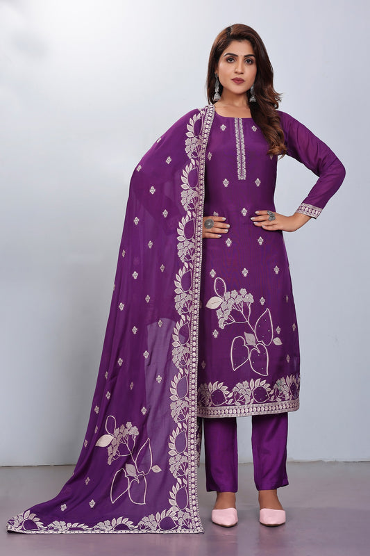 Women Viscose And Jacquard Butta Zari Embroidered Kutis - jivora