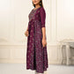 Wine Cotton with Handprint Embroidered Kurtis - jivora