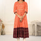 Orange Cotton with Handprint Embroidered Kurtis - jivora