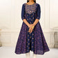Purple Cotton with Handprint Embroidered Kurtis - jivora