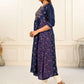 Purple Cotton with Handprint Embroidered Kurtis - jivora
