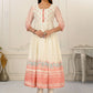 Cream Cotton with Handprint Embroidered Kurtis - jivora