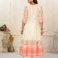 Cream Cotton with Handprint Embroidered Kurtis - jivora