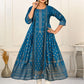 Blue Cotton with Handprint Embroidered Kurtis - jivora