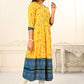Yellow Cotton with Handprint Embroidered Kurtis - jivora