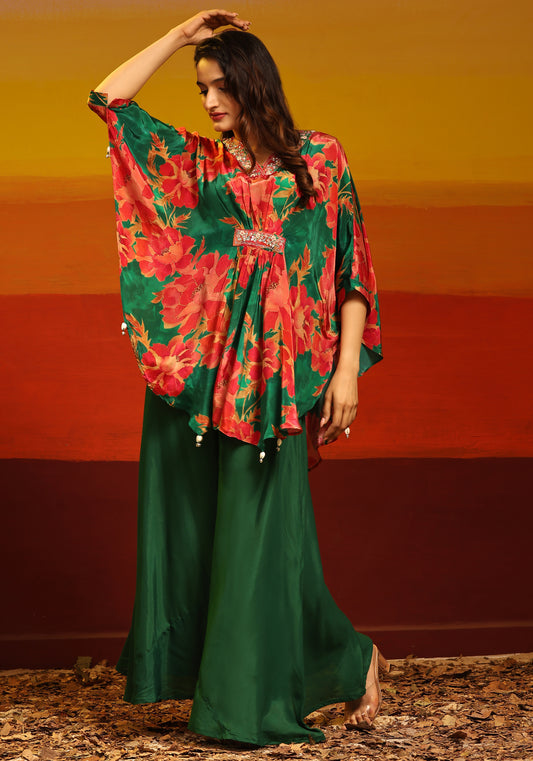 Premium Stylish Printed Muslin Cord Set Kaftan Style