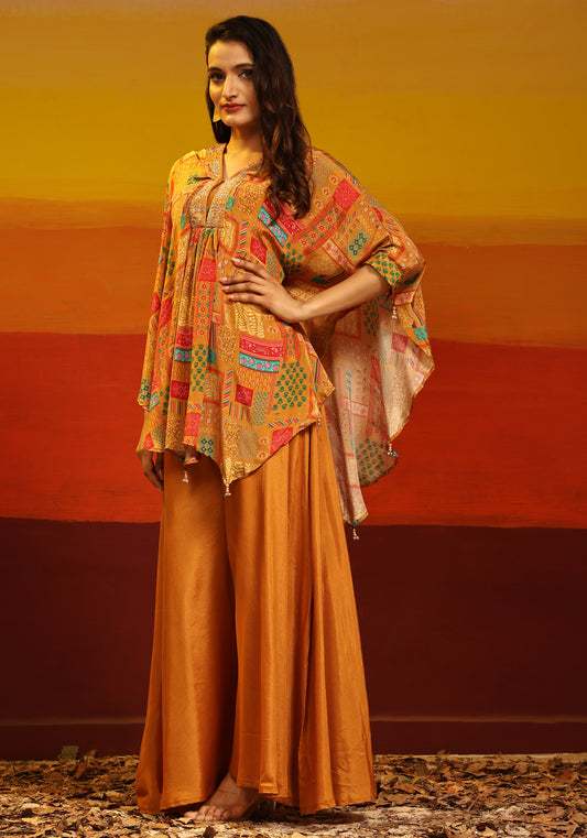 Premium Stylish Printed Muslin Cord Set Kaftan Style