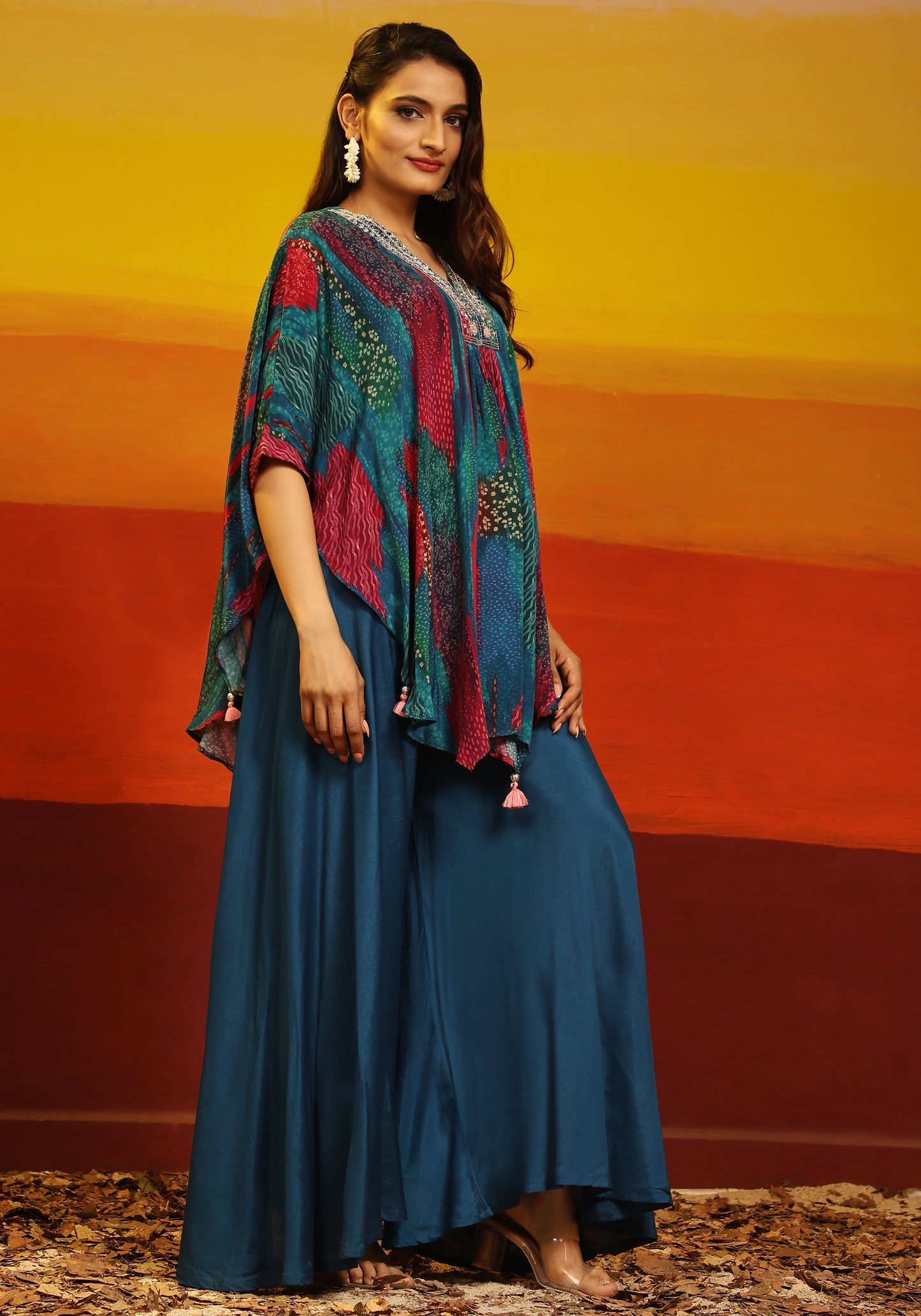 Premium Stylish Printed Muslin Cord Set Kaftan Style