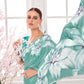 GARDERNIA – Crepe Silk Saree with Floral Print & Crystal Border