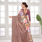 GARDERNIA – Crepe Silk Saree with Floral Print & Crystal Border