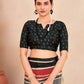 Jivora Women Crepe Soft Silk Striped And Floral Printed Saree with Unstitched Blouse.