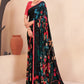 Jivora Women Crepe Soft Silk Striped And Floral Printed Saree with Unstitched Blouse.