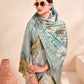Jivora Women Crepe Soft Silk Striped And Floral Printed Saree with Unstitched Blouse.
