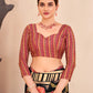 Jivora Women Crepe Soft Silk Striped And Floral Printed Saree with Unstitched Blouse.