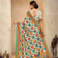 ROYALE – Vibrant Crepe Silk Saree with Rajwadi-Inspired Foil Position Print | Gujarati Royal Elegance