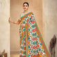 ROYALE – Vibrant Crepe Silk Saree with Rajwadi-Inspired Foil Position Print | Gujarati Royal Elegance