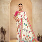 ROYALE – Vibrant Crepe Silk Saree with Rajwadi-Inspired Foil Position Print | Gujarati Royal Elegance