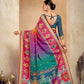 ROYALE – Vibrant Crepe Silk Saree with Rajwadi-Inspired Foil Position Print | Gujarati Royal Elegance