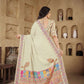 AASEA Elegant Royal Rajwadi Foil Print Saree in Crepe Silk