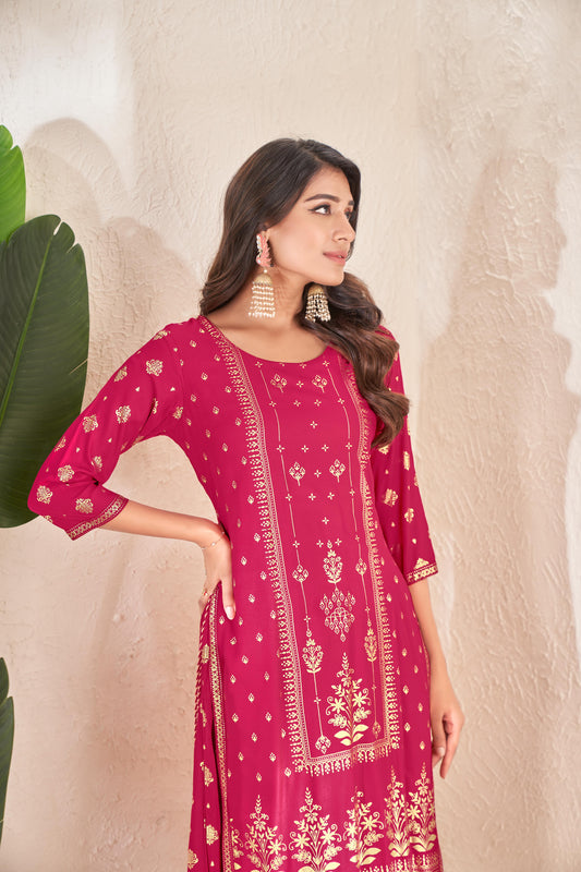 Women Foli Print Cotton Kurtis