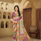 AASEA Elegant Royal Rajwadi Foil Print Saree in Crepe Silk